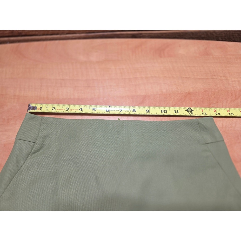Classiques Entier Sage Green Virgin Wool Blend Pencil Skirt Size 2 Midi Slit - Picture 5 of 7